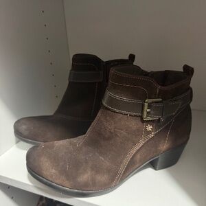 Brown suede boots